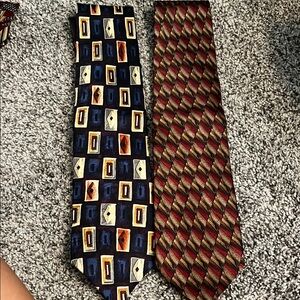 Elegant Blue and Brown Silk Ties with Geometric Patterns for Nordstrom
